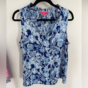 EUC Lilly Pulitzer L silk top in unknown pattern